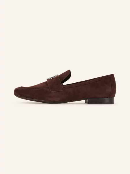 Loafersy Tory Burch zamszowe brązowe