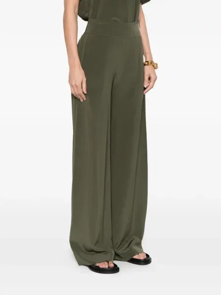 Pantaloni palazzo Joseph cu crăpătură verde