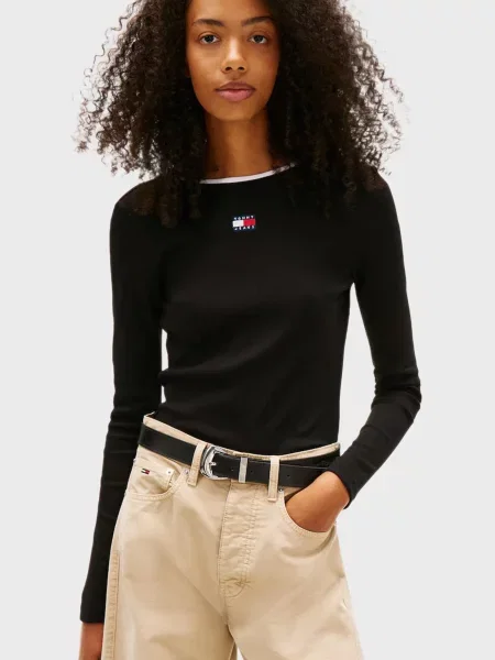 Лонгслив Tommy Jeans черный