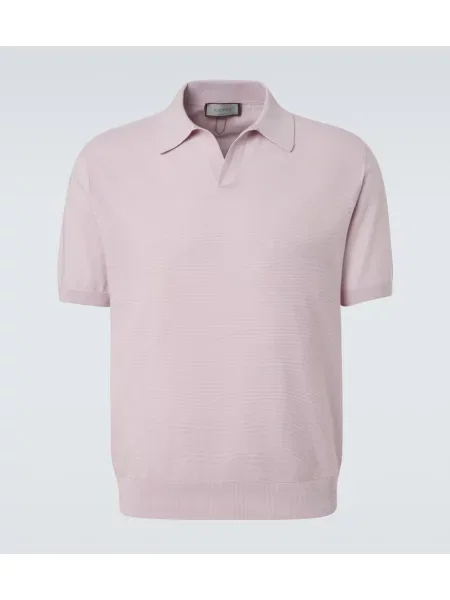 Tricou polo Canali de mătase violet
