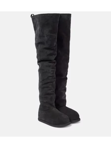 Cizme Amina Muaddi din piele negru