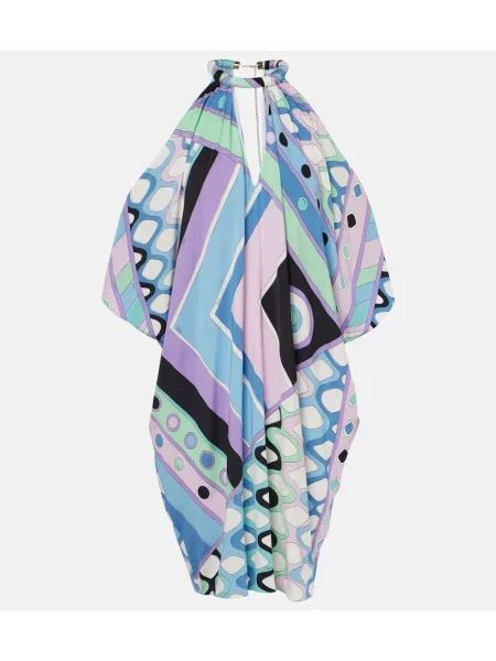 Rochie Pucci din satin cu imagine albastru
