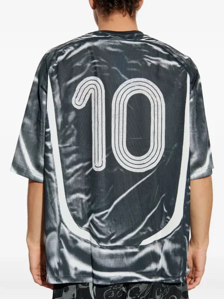 Tricou Adidas cu dungi cu imagine din jerseu verde