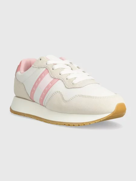 Sneakersy Tommy Jeans zamszowe różowe