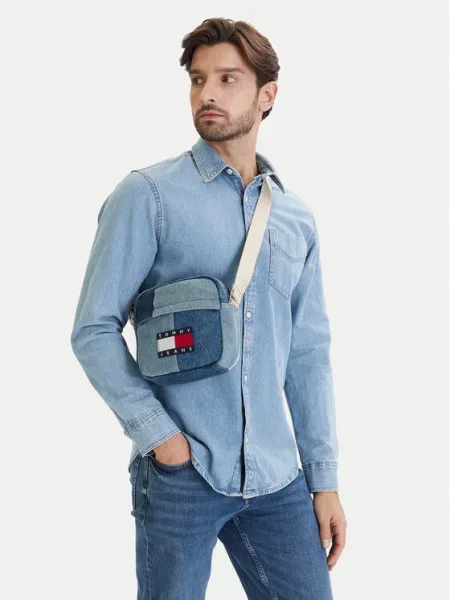 Tommy Jeans Мъжка чантичка Tjm Denim Patchwork Reporter син