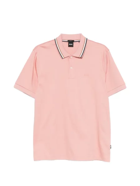 Tricou polo Boss cu autograf roz