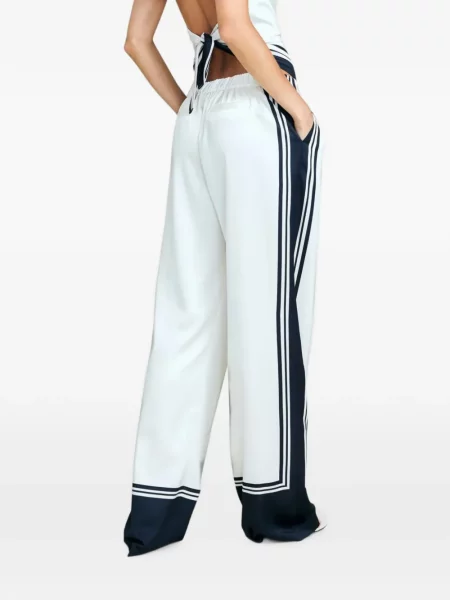 Pantaloni Ser.o.ya cu imagine alb