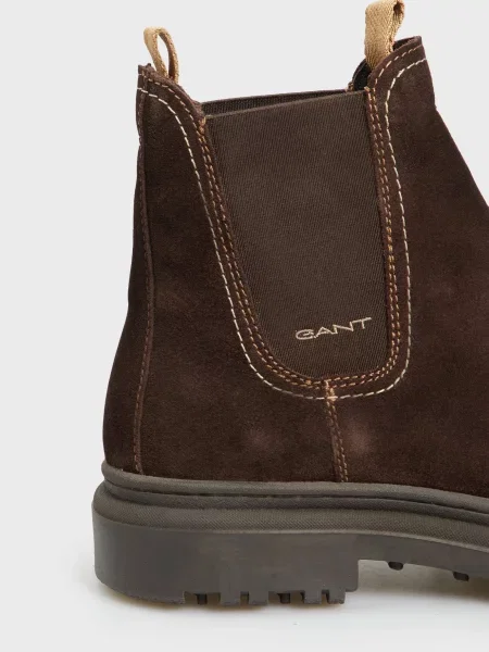 Замшеві черевики челсі Gant коричневі