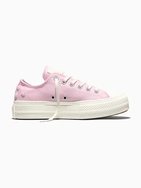 Pantofi Converse cu platformă cu mărgele roz