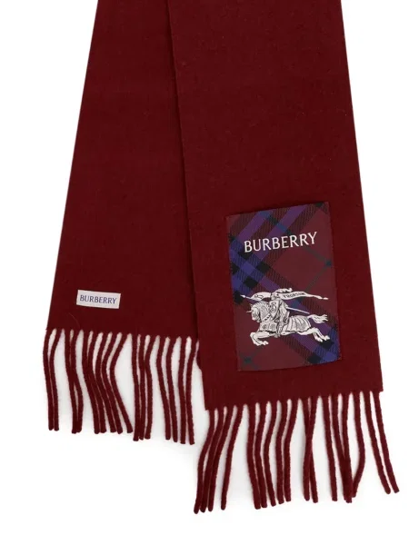 Шал Burberry с ресни червено