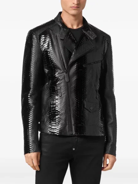 Geanta de piele Philipp Plein negru