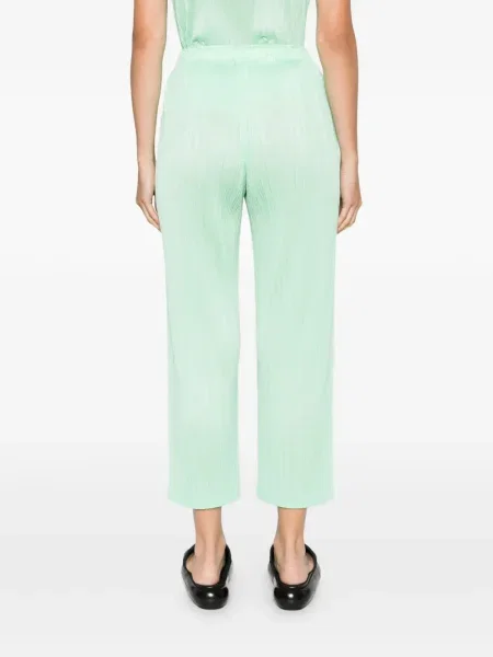 Pantaloni Pleats Please Issey Miyake plisate verde