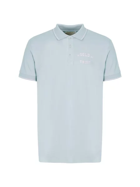 Tricou polo In Gold We Trust cu autograf albastru