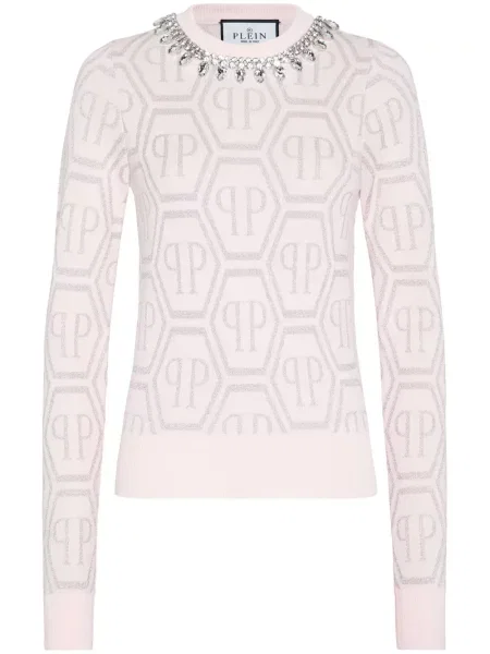 Pulover Philipp Plein de cristal roz