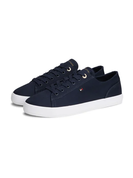 Sneakerși Tommy Hilfiger din canvas albastru