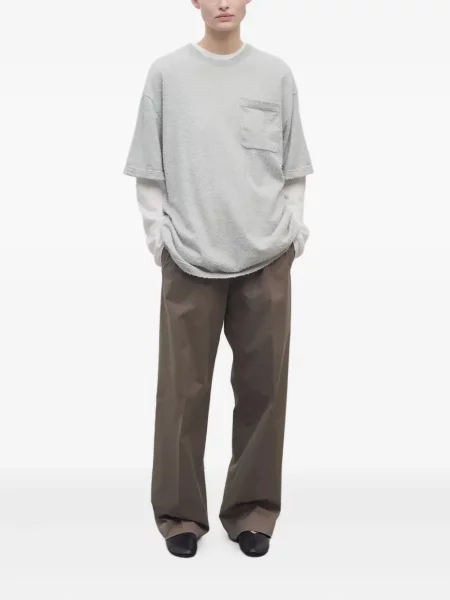 Pantaloni The Row plisate maro