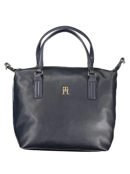 Geantă shopper Tommy Hilfiger cu autograf albastru