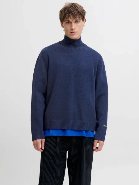 JACK & JONES Pulóver JORNORREBRO tengerészkék