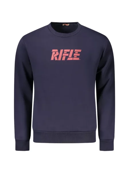 Hanorac crewneck Rifle cu imagine cu decolteu rotund albastru