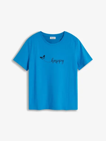 T-shirt z czystej bawełny niebieska