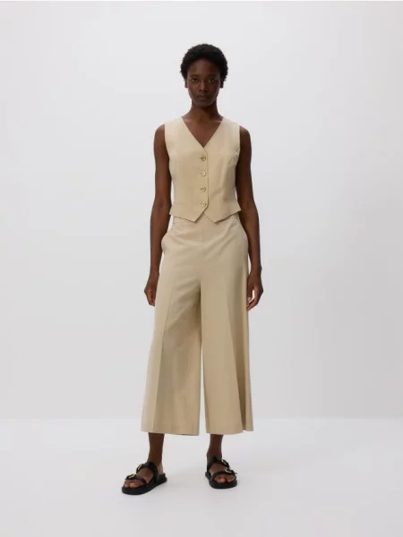 Reserved Штани-кюлоти з додаванням бежевий