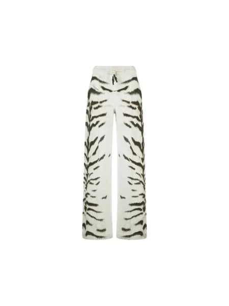 Spodnie dresowe Roberto Cavalli z nadrukiem białe