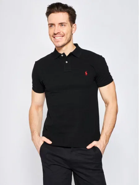 Siuvinėta polo marškinėliai Polo Ralph Lauren juoda