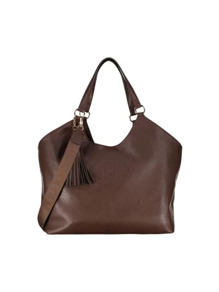 Duża torebka skórzana Liu Jo brązowa