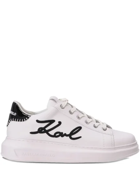 Sneakerși Karl Lagerfeld cu broderie alb