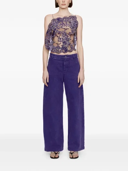 Top Christopher Esber din dantelă violet