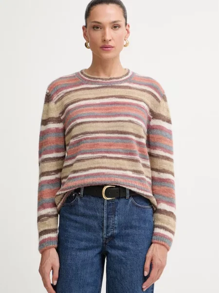 A.P.C. pulover pentru femei cu lână pull gabby maro