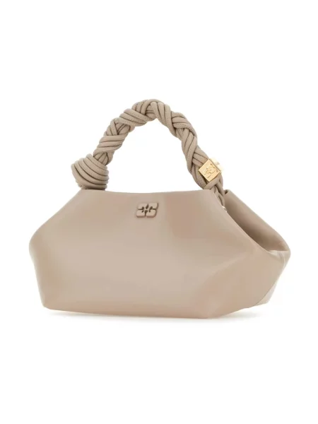 Torebka crossbody Ganni z klapami beżowa