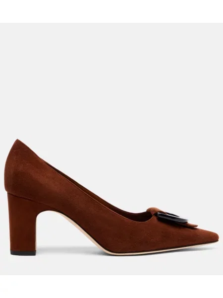 Pantofi cu toc Manolo Blahnik din piele de căprioară maro