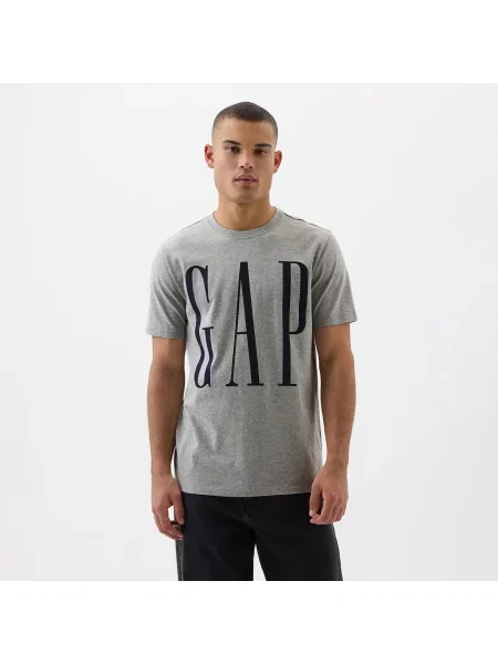 Tričko GAP Logo Tee Heather Grey L šedé
