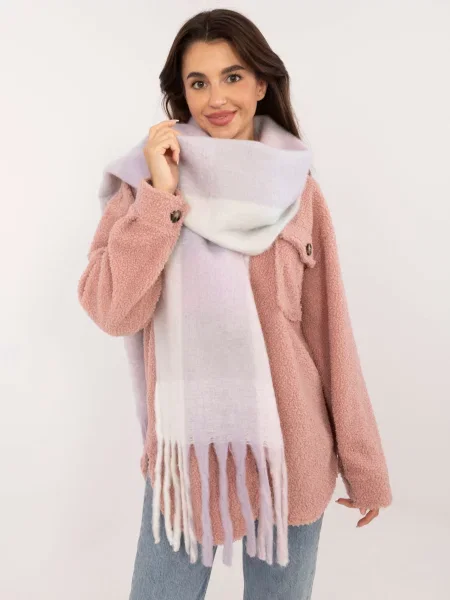 Szal Wool Fashion Italia fioletowa