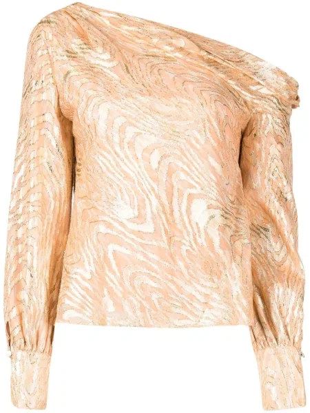 Bluzka Jonathan Simkhai z nadrukiem w abstrakcyjne wzory pomarańczowa