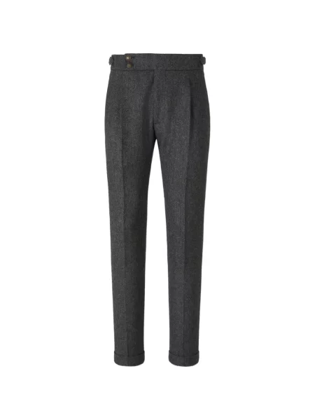 Pantaloni Berwich cu model herringbone gri