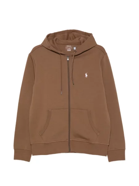 Суичър с качулка Polo Ralph Lauren бродиран кафяво