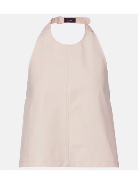 Top Wardrobe.nyc cu gât halter bej