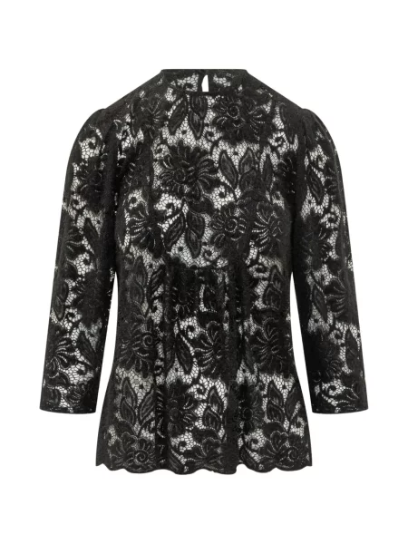 Bluză Le Sully Studio cu model floral din dantelă negru