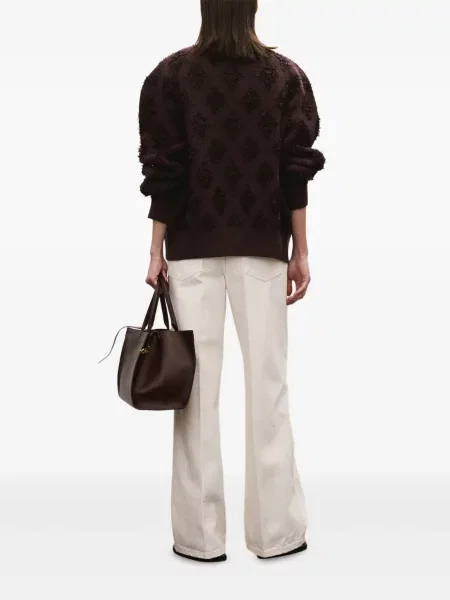 Cardigan Recto cu model argyle maro