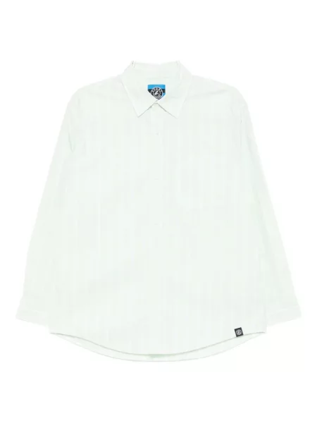 Koszula Sport B. By Agnès B. w paski z nadrukiem zielona