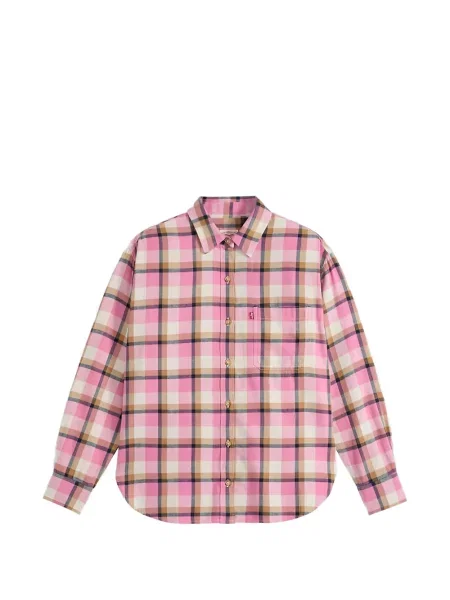 Kostkovaná flanelová košile Levi's růžová
