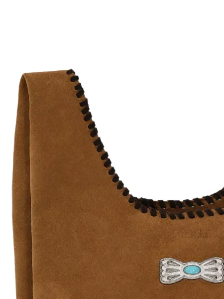 Τσάντα shopper Fortela σουέτ καφέ