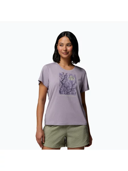 Tricou pentru femei Columbia Parsons Point Scoop Tee lavender pearl heather/canopy view