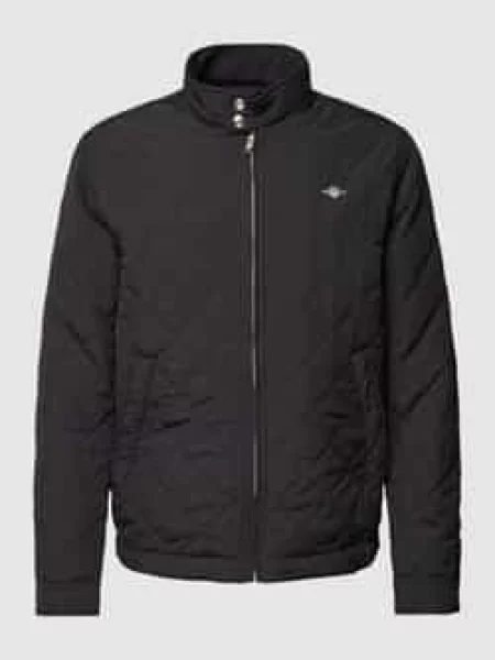 Kurtka pikowana z wyhaftowanym logo model ‘WINDCHEATER’ Gant czarna