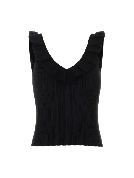 Lniany sweter Blumarine czarny