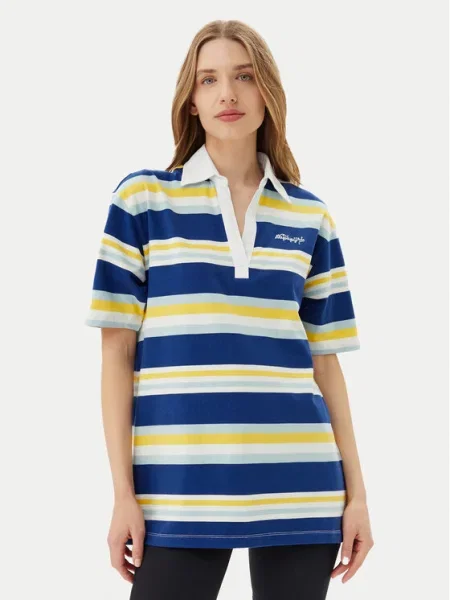 Napapijri Tricou polo E-Ete Oversize albastru
