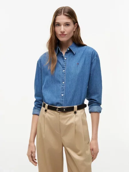 TOMMY HILFIGER Bluză denim albastru