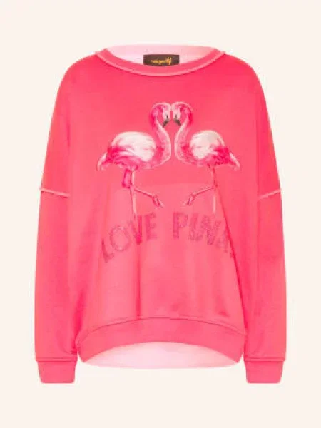 Miss Goodlife Bluza Oversize Z Kryształkami pink różowa
